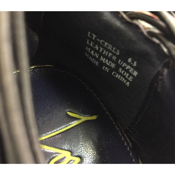 LONDON TRASH Gold/black leopard print leather platform pumps women shoes SZ 6.5 - Picture 11 of 12